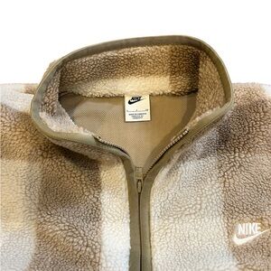 Nike Beige and White Sherpa Jacket